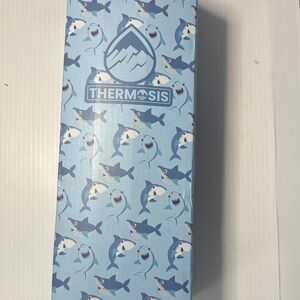 Fahrmosis Thermosis Blue Shark Patterned Kids 18 oz Water Bottle - Brand New